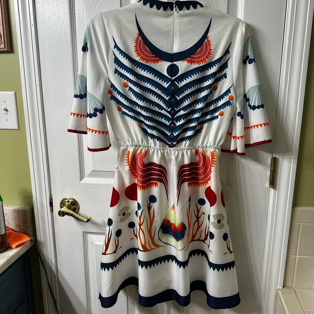 Colorful Patterned Women's Dress - Picture 2 of 3